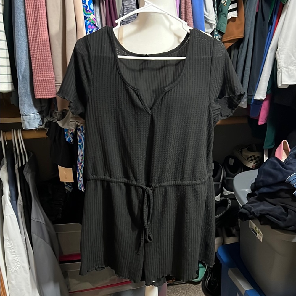 Black Short Sleeve Romper